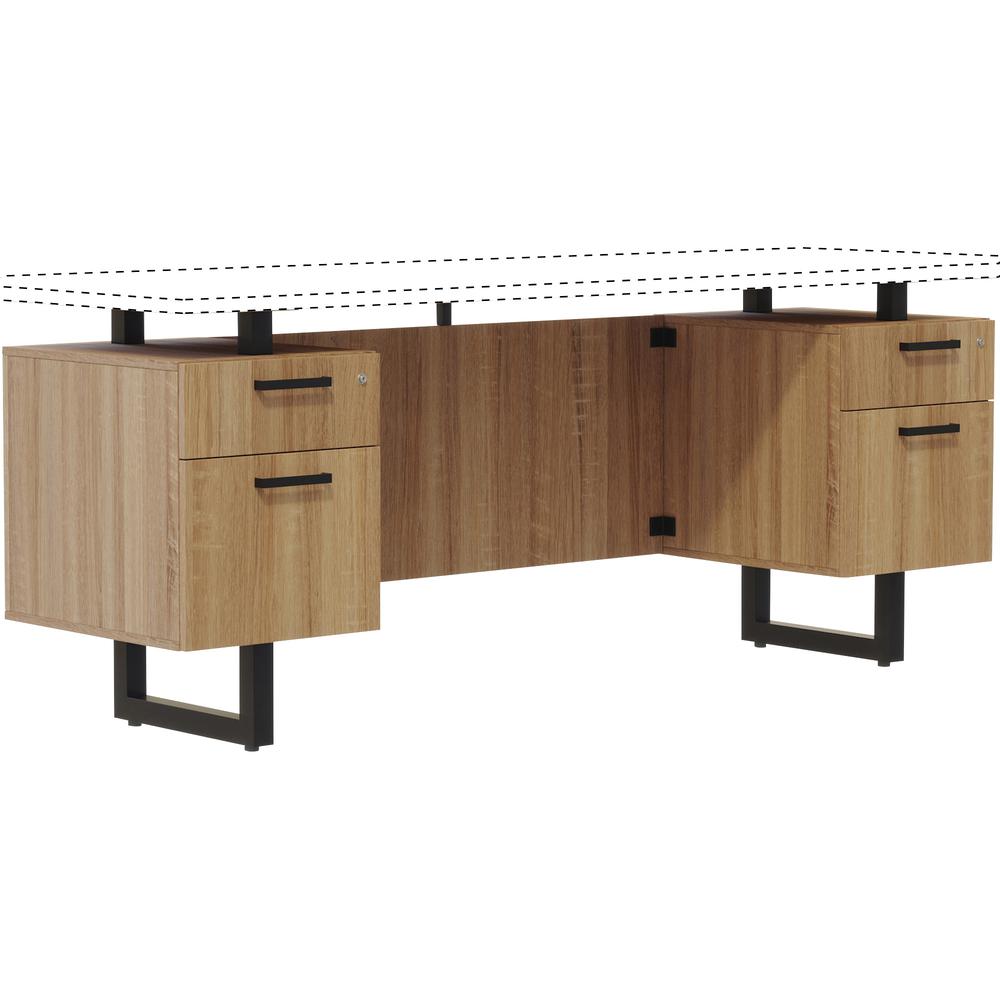 Safco Mirella Free Standing Credenza Pedestal Base - Box Drawer(s), File Drawer(s) - Material: Particleboard, Steel Pull - Finish: Sand Dune, Laminate, Powder Coated Pull. Picture 2