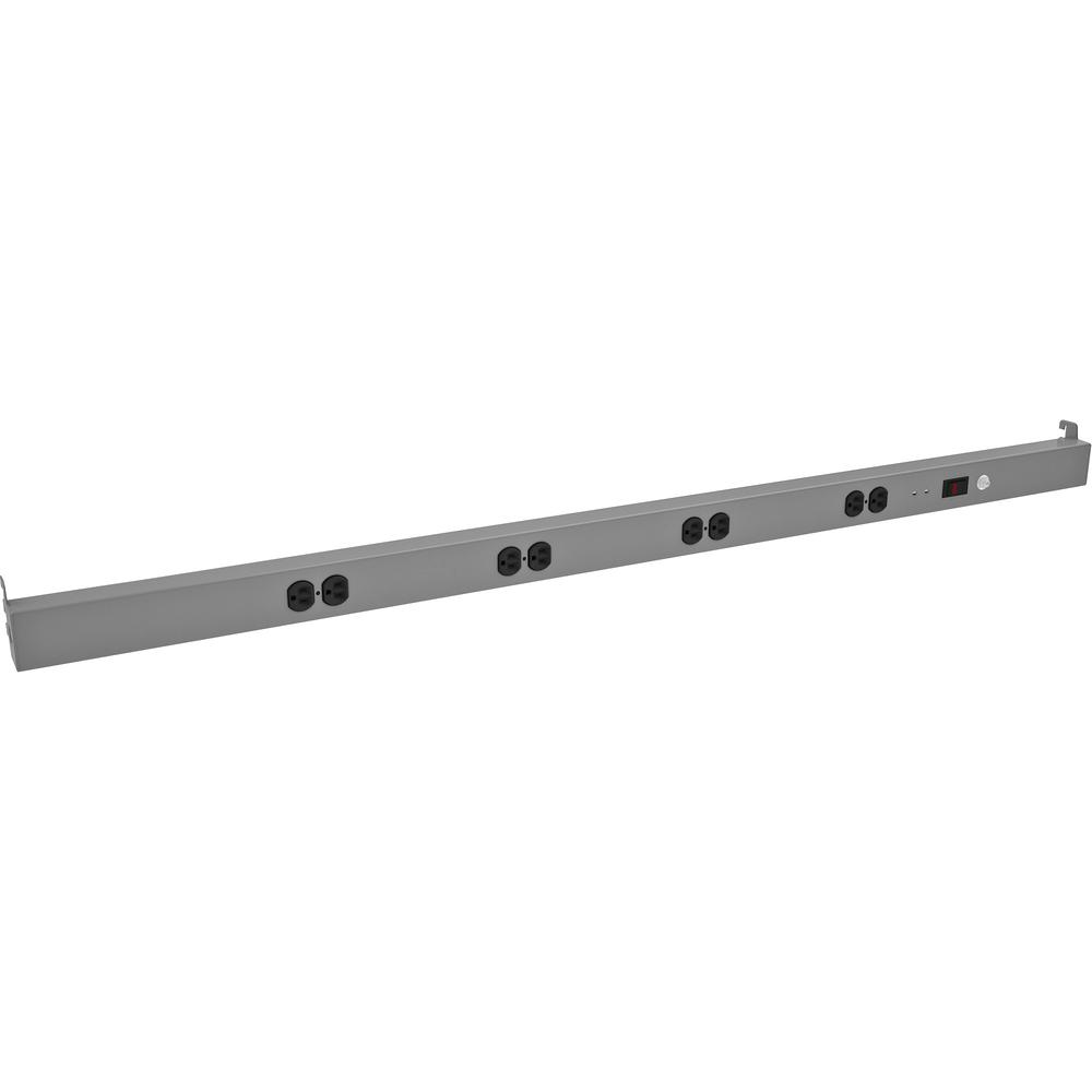 Tennsco Packing Table Power Rail - 8 x AC Power - 8" Cord - Medium Gray. Picture 2