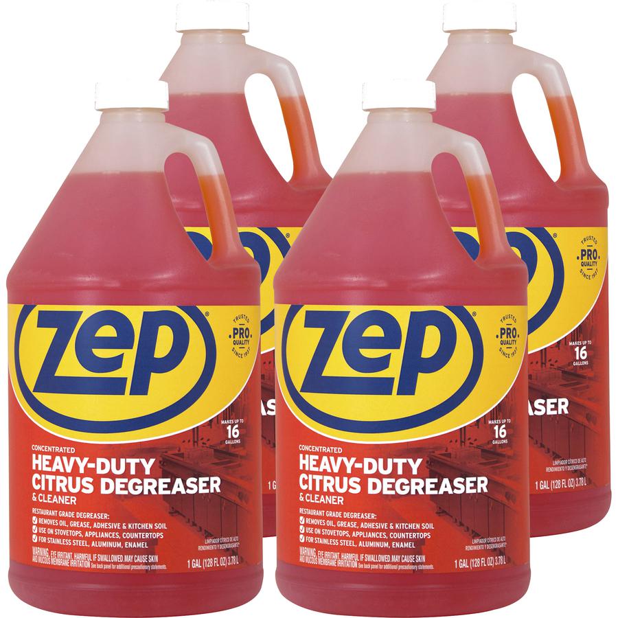 Zep Heavy-Duty Citrus Degreaser - Concentrate - 128 fl oz (4 quart) - 4 / Carton - Heavy Duty - Orange. Picture 2