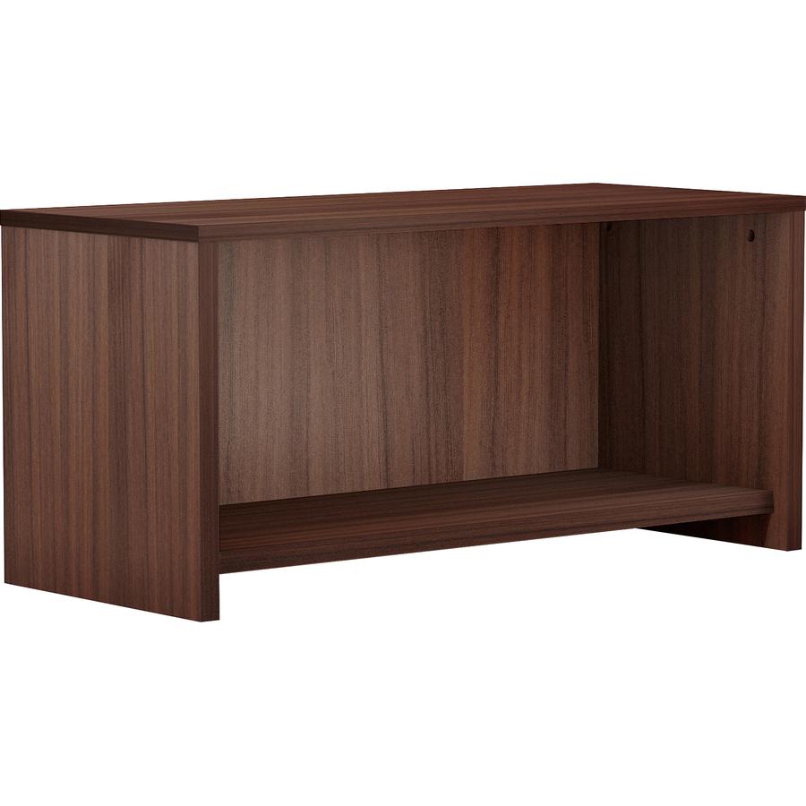 Lorell Essentials Series Wall-Mount Hutch - 36" x 15"17" , 1" Bottom Panel, 1" Side Panel, 0.6" Back Panel - Band Edge - Material: Laminate - Finish: Espresso Laminate. Picture 12