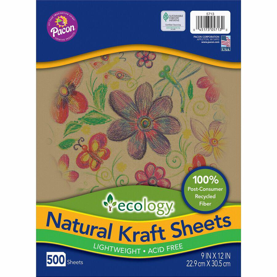 Creativity Street Natural Kraft Sheets - Drawing, Project, Art, Craft Project, Decoration - 500 Piece(s) - 2.10"Height x 9"Width x 12"Length - 500 / Ream - Natural - Kraft. Picture 9