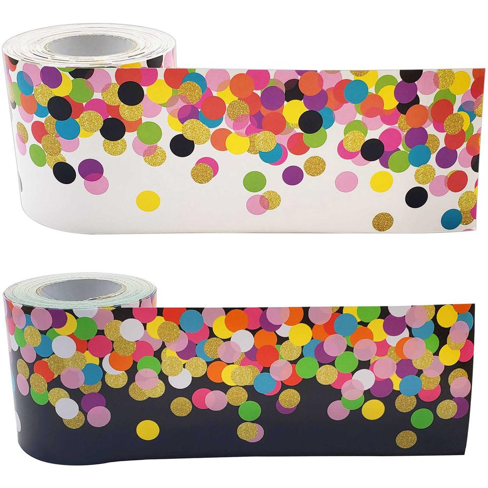 Teacher Created Resources Colorful Confetti Border Trim - Colorful Confetti - Sturdy, Durable - 3" Width x 600" Length - Multicolor - 2 / Set. Picture 2