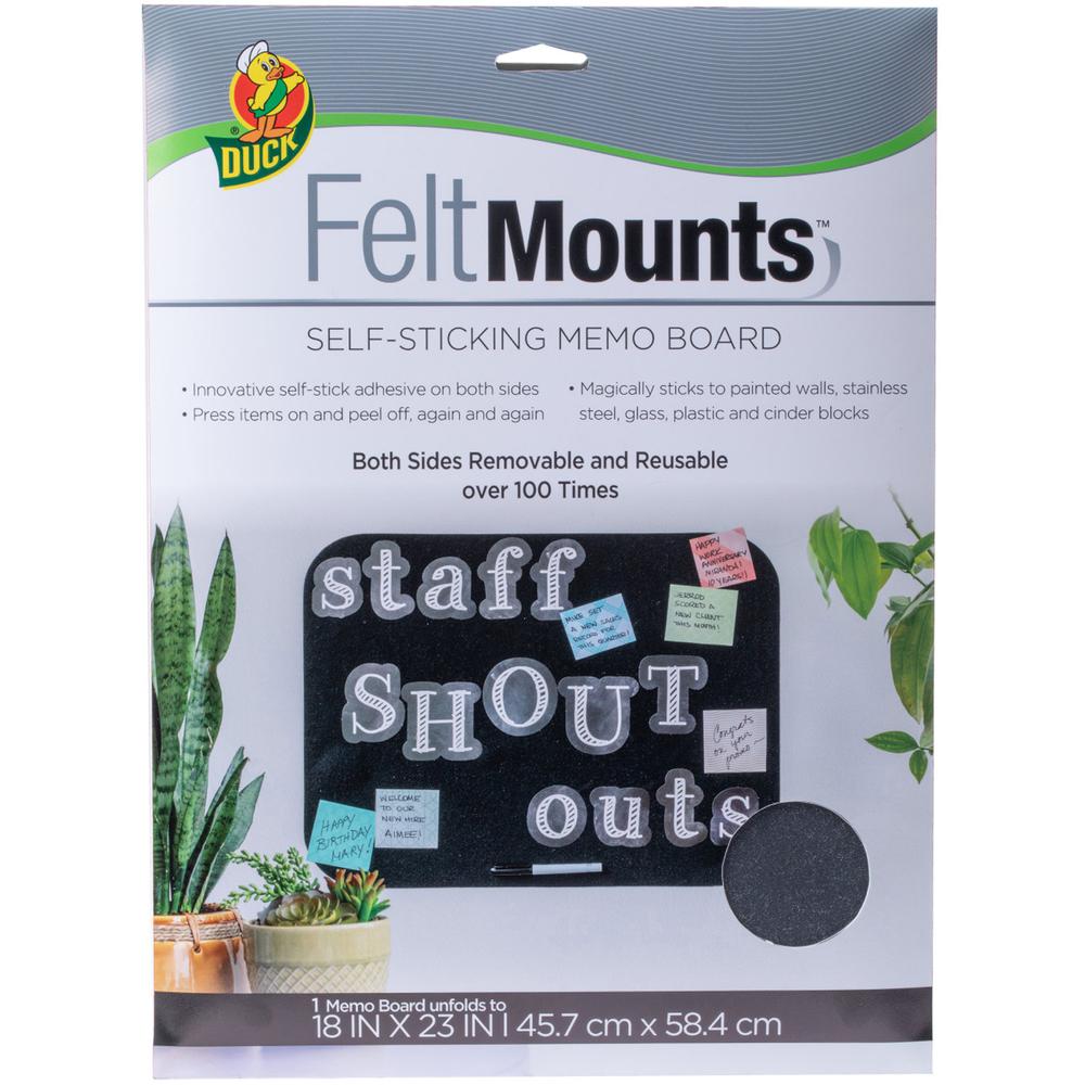 Duck Brand Felt Mounts Self-Sticking Memo Board - 23" Height x 18" Width - Black Surface - Damage Resistant, Dual Sided, Self-stick - 1 Each. Picture 5