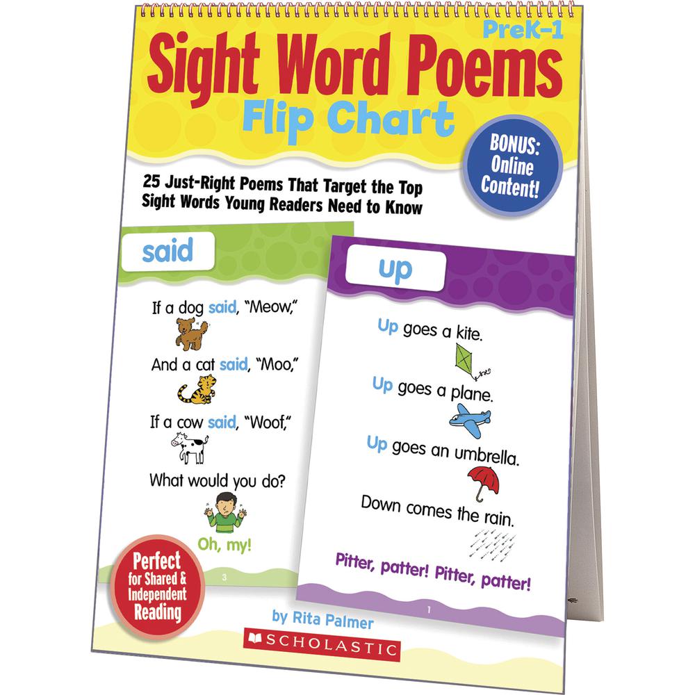 Scholastic Sight Word Poems Flip Chart - Theme/Subject: Fun - Skill Learning: Sight Words, Poetry, Word Recognition, Rhyming, Automaticity - 1 Each. Picture 2