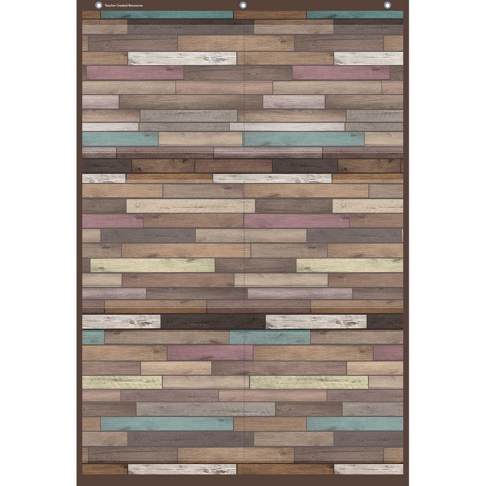 Teacher Created Resources Reclaimed Wood 6 Pocket Chart - Theme/Subject: Learning - 1 Each. Picture 2