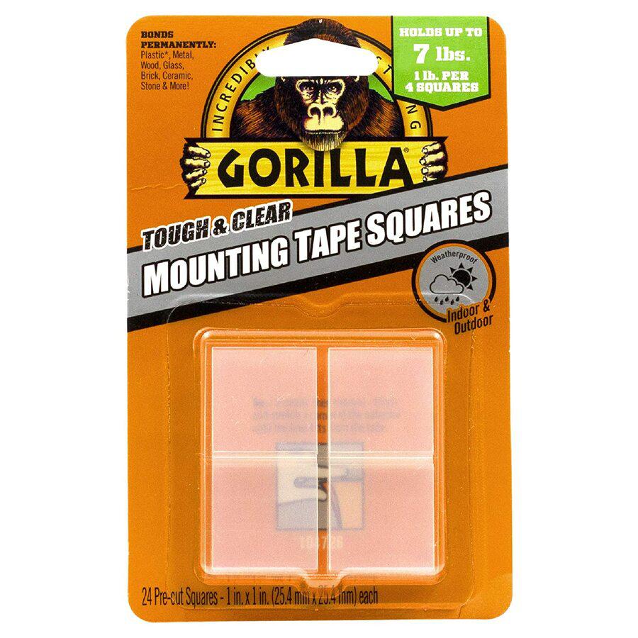Gorilla Tough & Clear Mounting Squares - 1" Length x 1" Width - 1 / Pack - Clear. Picture 2