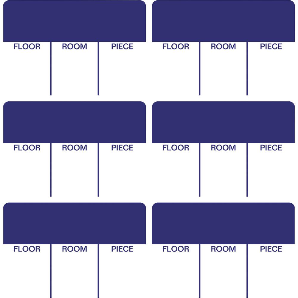 Tabbies Moving Labels - 1/2" Height x 6 3/5" Width x 6 1/2" Length - Removable Adhesive - Blue - 86 / Pack. Picture 2