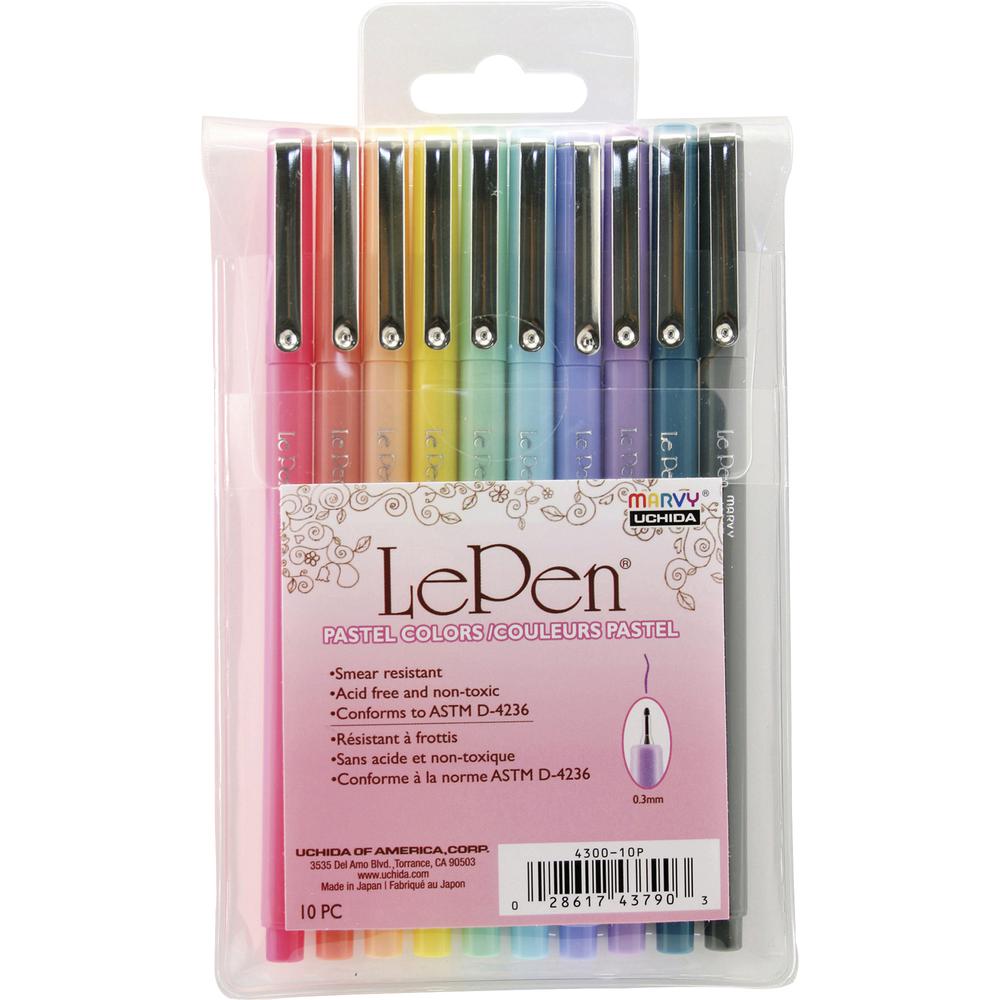 LePen Micro-Fine Point Pen, Pastel, 10 Colors. Picture 2