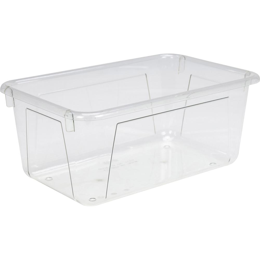 Storex Crystal Clear Cubby Bin - 5.2" Height x 7.8" Width12.1" Length - Clear - 5 / Carton. Picture 3