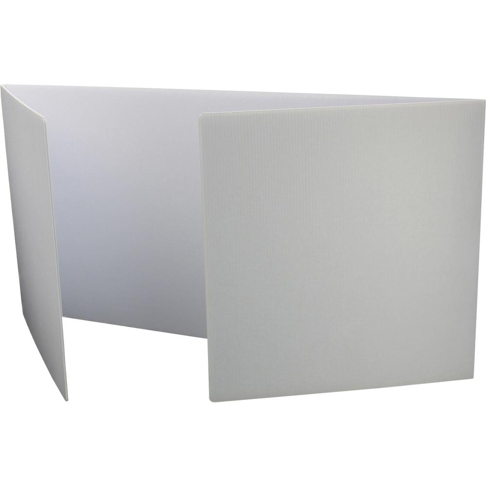 Flipside Tri-fold StudyCarrel - 12" Height x 48" Width x 1.10" Length - White - Plastic - 12 / Pack. Picture 6