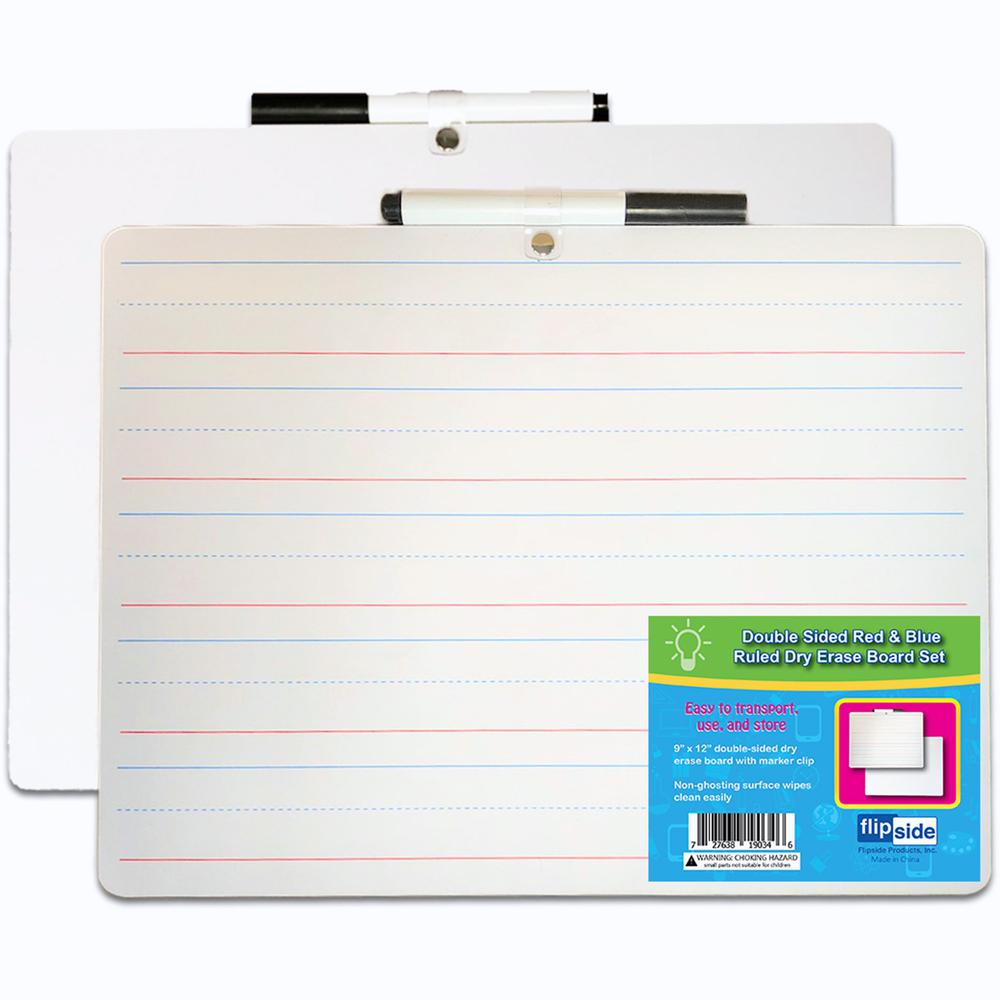 Flipside 2-sided Dry Erase Board Sets - 12" (1 ft) Width x 9" (0.8 ft) Height - White Hardboard Surface - Rectangle - Desktop, Lap - 12 / Pack. Picture 2