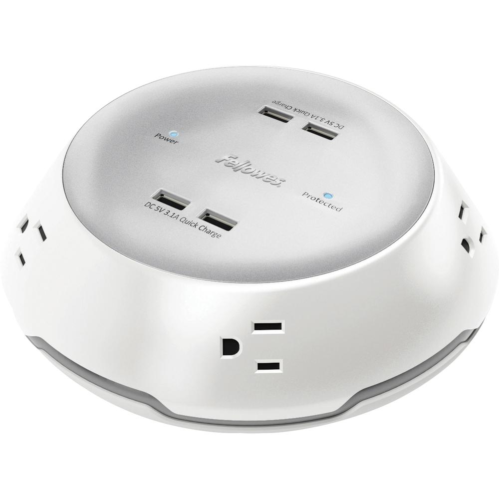 Collaborative Power Pod - White - 3-prong - 5 x AC Power, 4 x USB - 8 ft Cord - White. Picture 5