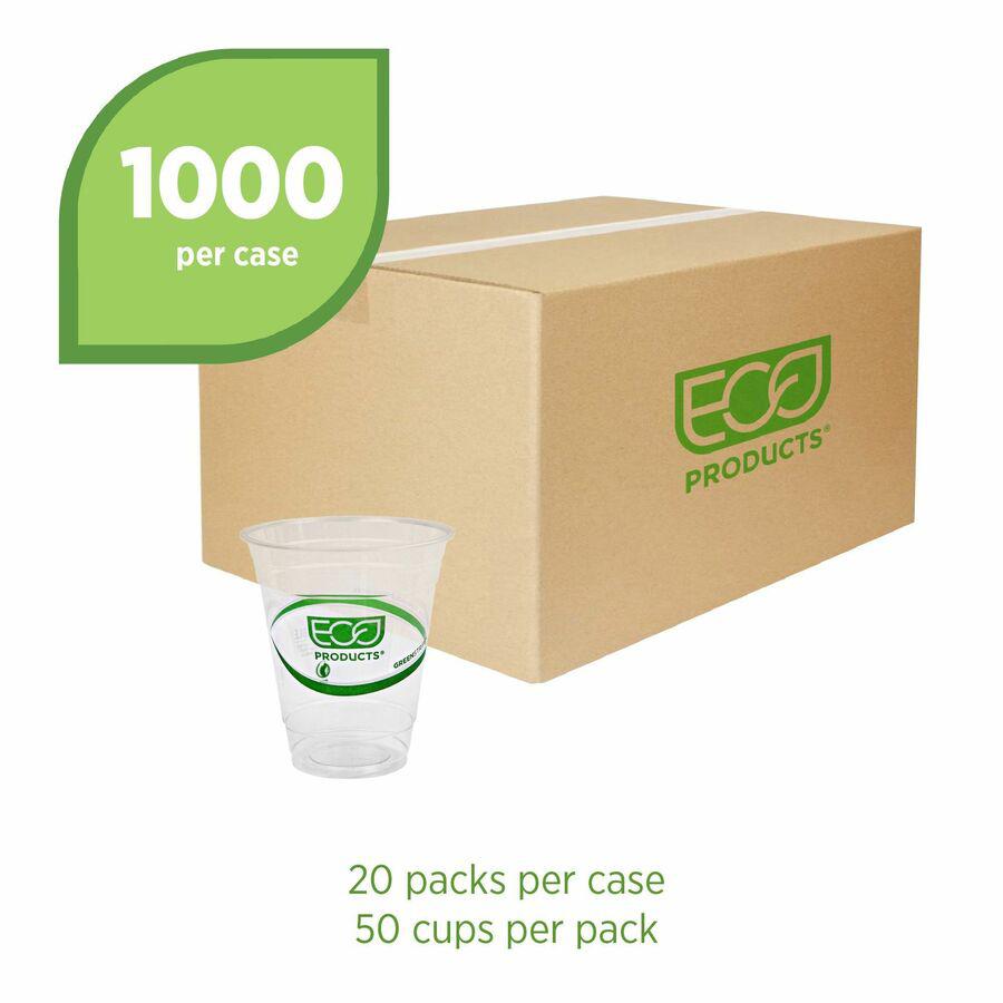 Eco-Products 12 oz GreenStripe Cold Cups - 50 / Pack - 20 / Carton - Clear, Green - Polylactic Acid (PLA) - Cold Drink. Picture 9