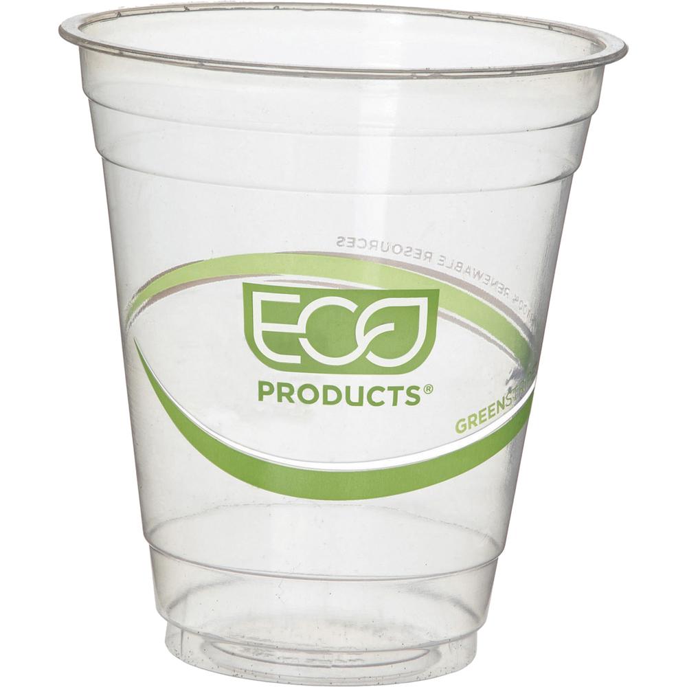 Eco-Products GreenStripe Cold Cups - 12 fl oz - 50 / Pack - Clear, Green - Polylactic Acid (PLA), Plastic - Cold Drink. Picture 3