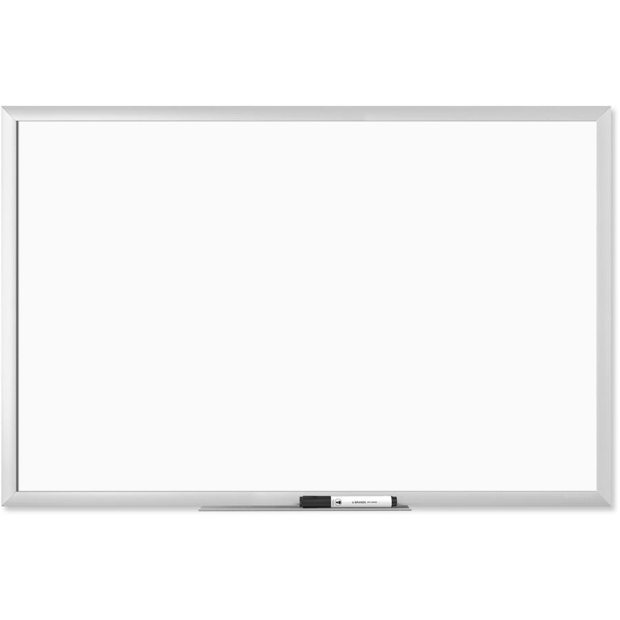U Brands Magnetic Dry Erase Board - 23" (1.9 ft) Width x 35" (2.9 ft) Height - White Painted Steel Surface - Silver Aluminum Frame - Rectangle - Horizontal/Vertical - 1 Each. Picture 7