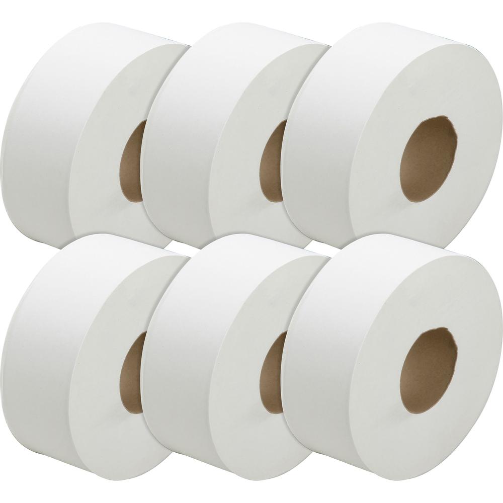 SKILCRAFT Jumbo Roll Toilet Tissue - 1 Ply - 3.50" x 4000 ft - White - Fiber Paper - For Toilet, Restroom - 6 / Carton - TAA Compliant. Picture 3