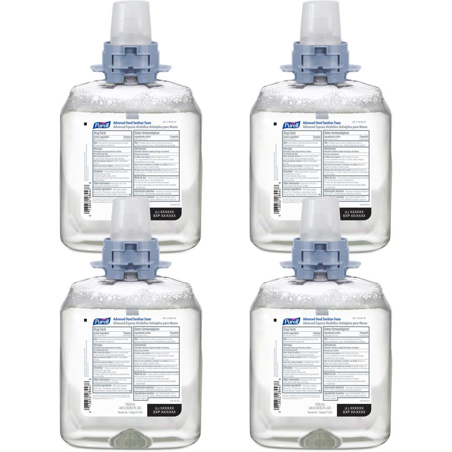 PURELL&reg; Hand Sanitizer Foam Refill - 40.6 fl oz (1200 mL) - Kill Germs - Hand - Moisturizing - Clear - 4 / Carton. Picture 3