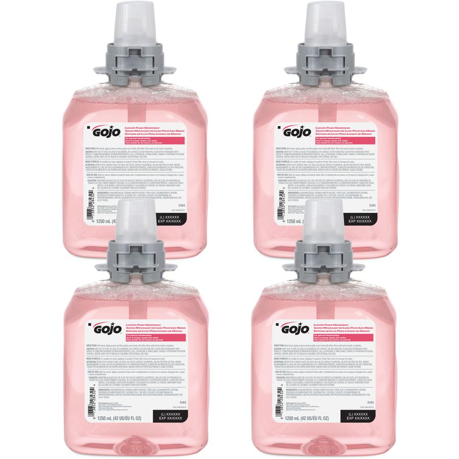 Gojo&reg; FMX-12 Refill Cranberry Luxury Foam Handwash - Cranberry Scent - 42.3 fl oz (1250 mL) - Hand - Amber - Drip-free, Antibacterial-free, Bio-based - 4 / Carton. Picture 2