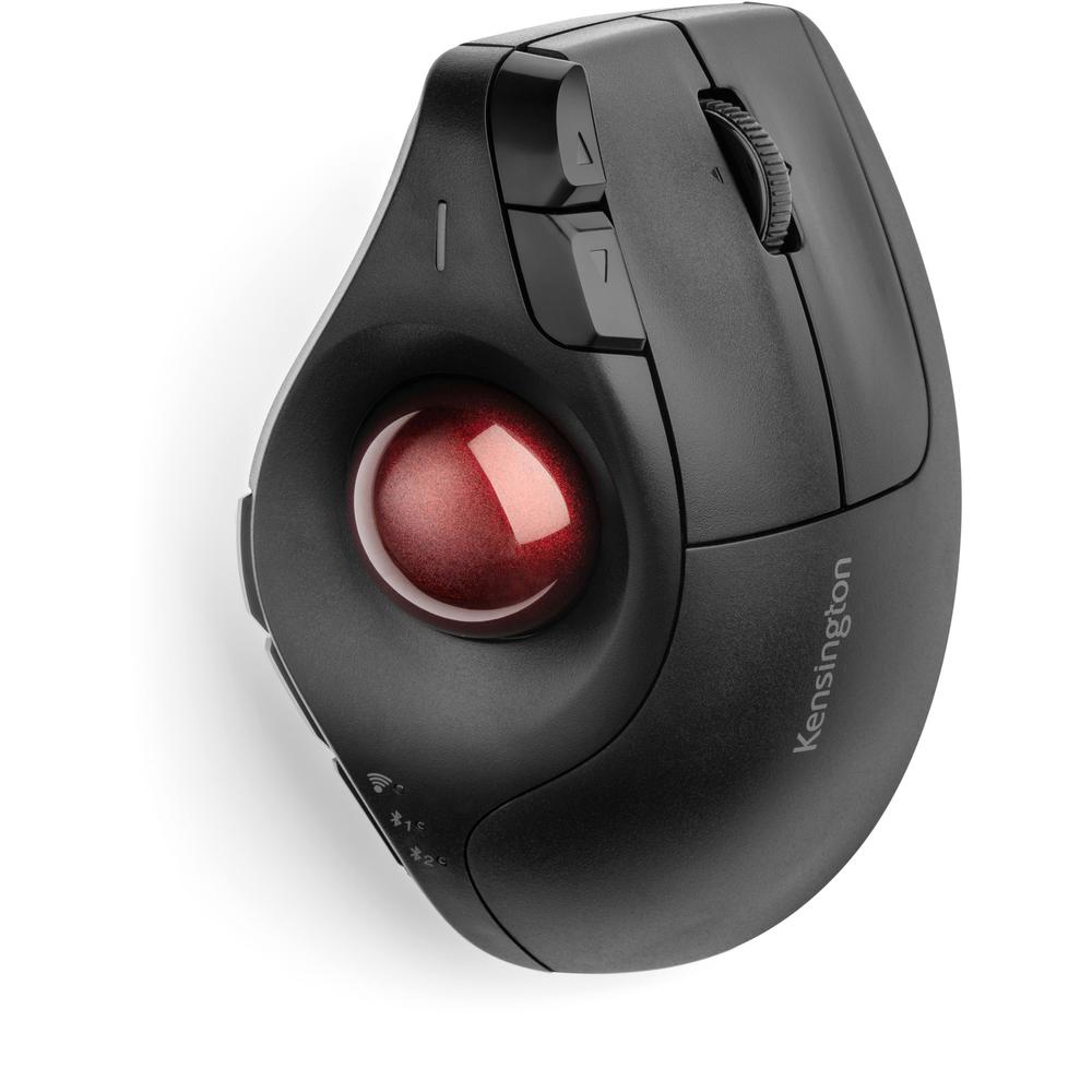 Kensington Pro Fit Ergo Vertical Wireless Trackball - Optical - Wireless - Bluetooth/Radio Frequency - 2.40 GHz - Black - 1 Pack - Scroll Wheel - 9 Button(s). Picture 3