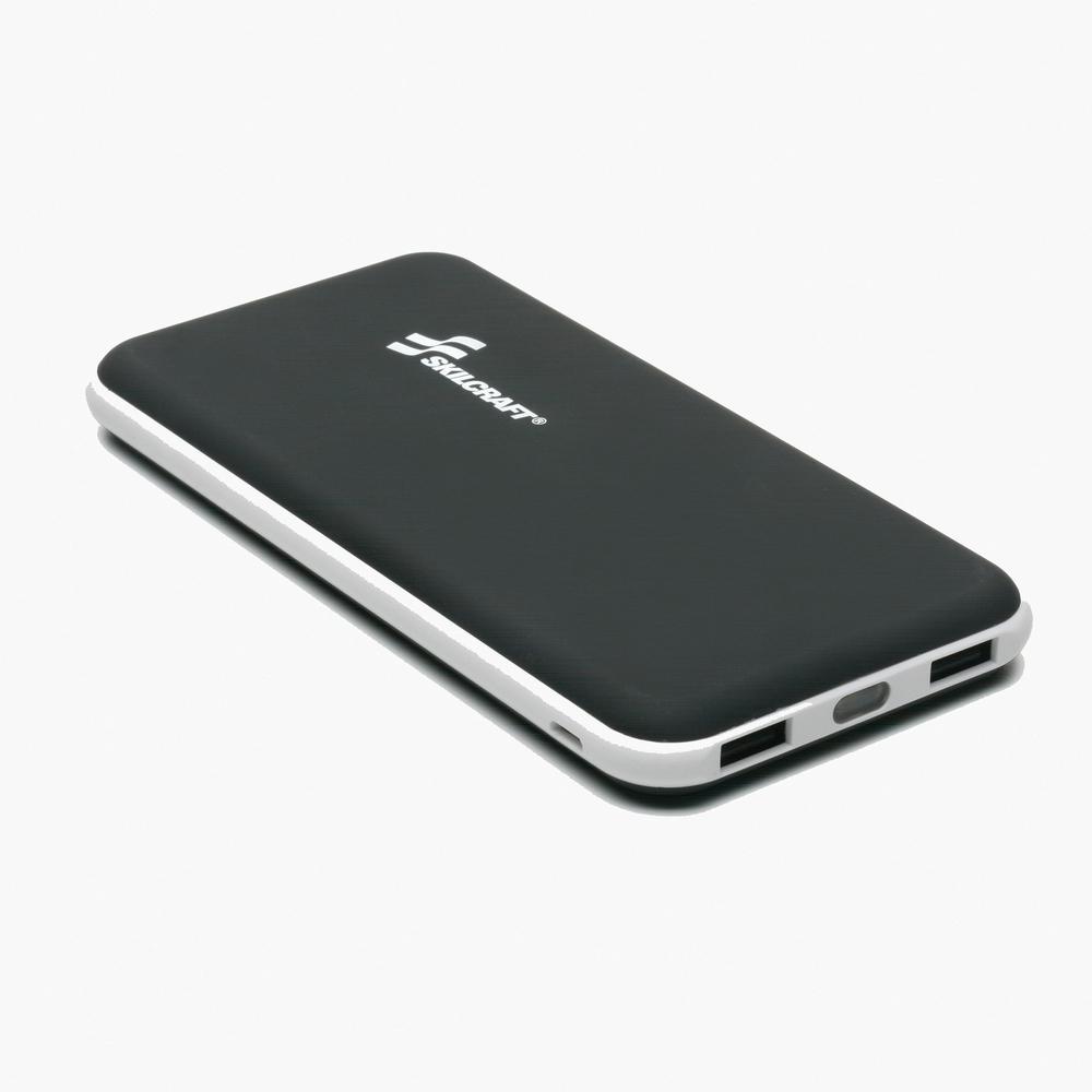SKILCRAFT Portable Power Pack - For Mobile Device, USB Device - 6000 mAh - 5 V DC Input - 2 x - Black. Picture 2