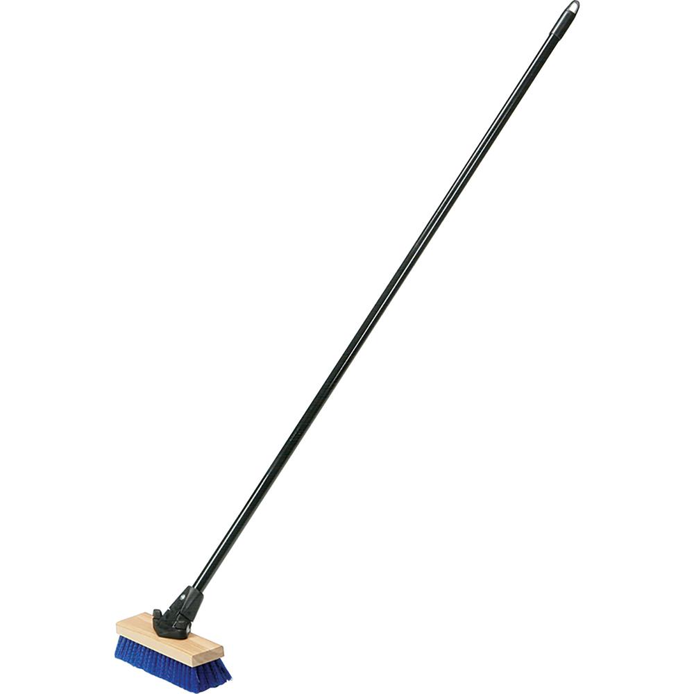 SKILCRAFT FlexSweep Deck Brush w/ FlexSweep Handle - Poly Bristle - Steel Handle - 1 Each. Picture 2