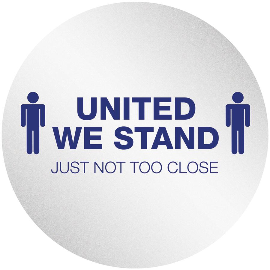 Deflecto StandSafe 20" Personal Spacing Disks-United We Stand - 6 / Pack - United We Stand Design - 20" Width x 20" Height x 0.1" Depth - Repositionable, Durable, Flexible - Polyvinyl Chloride (PVC), . Picture 2