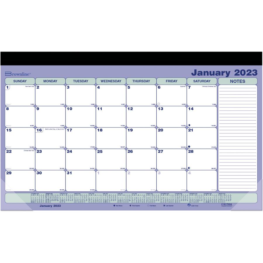 Brownline Magnetic Calendar - Monthly - 12 Month - January 2022 till December 2022 - 1 Month Single Page Layout - Twin Wire - Desk Pad - Multi - Chipboard, Paper - 10.9" Height x 17.8" Width - Non-ref. Picture 2