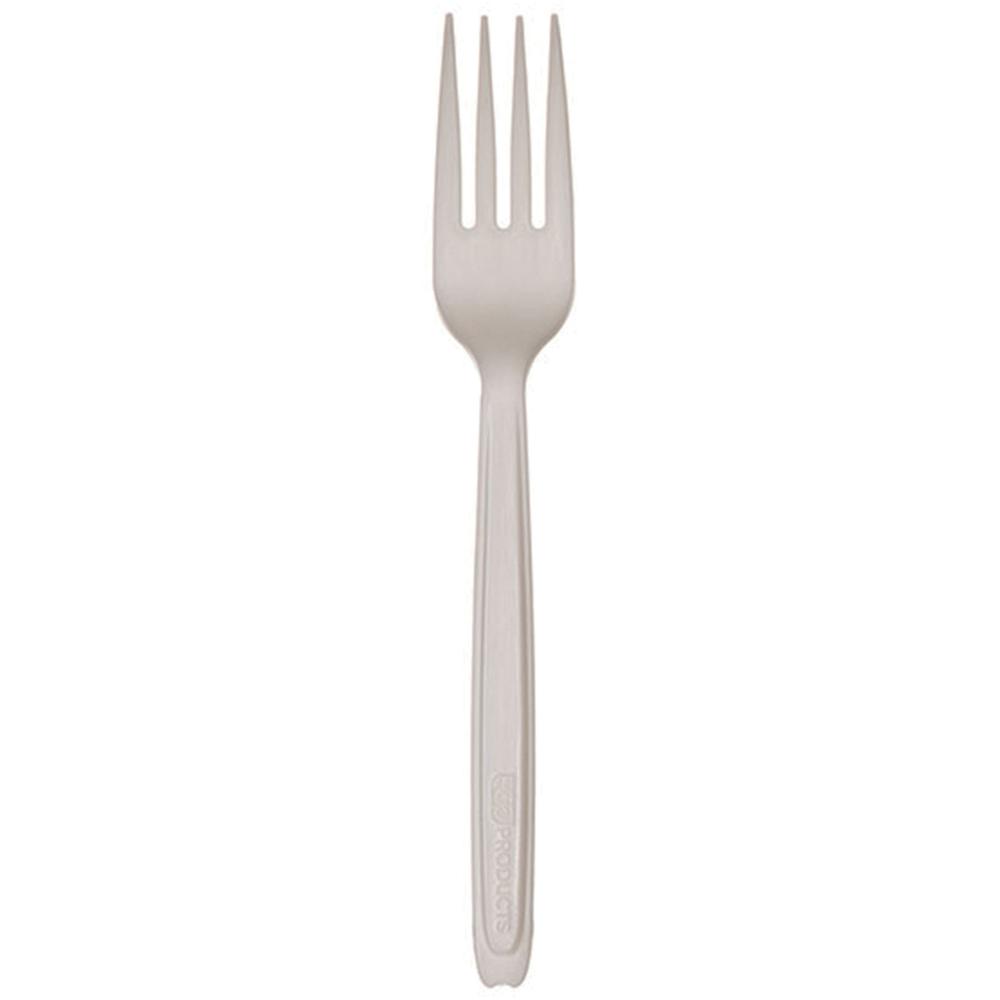 Eco-Products Cutlerease Dispensable Compostable Forks - 960/Carton - 1 x Fork - 6" Length Fork - Compostable - PLA (PolyLactic Acid) Plastic - White - TAA Compliant. Picture 5