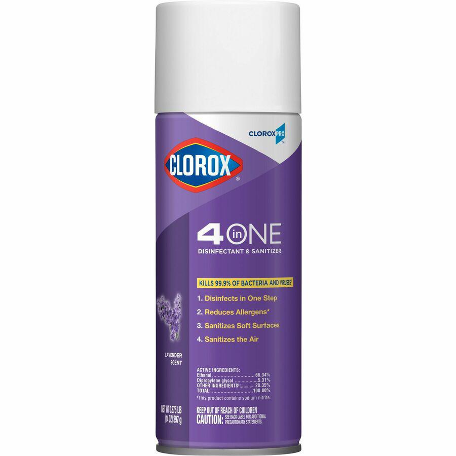 Clorox 4-in-1 Lavender Disinfectant Sanitizer - Ready-To-Use Spray - 14 fl oz (0.4 quart) - Lavender Scent - 1 Each - Purple. Picture 2