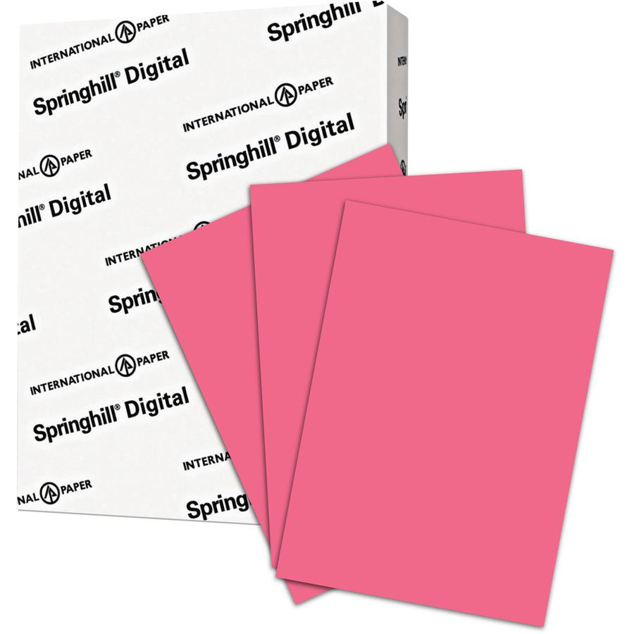 Springhill Multipurpose Cardstock - Cherry - 92 Brightness - Letter - 8 1/2" x 11" - 110 lb Basis Weight - Smooth - 250 / Pack - Cherry. Picture 2