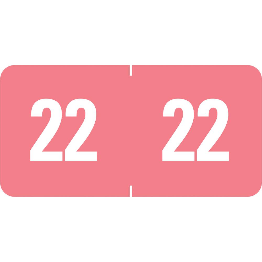 Smead ETS Color-coded Year Labels - "2022" - 1 1/2" x 3/4" Length - Rectangle - Pink - 250 / Pack. Picture 2