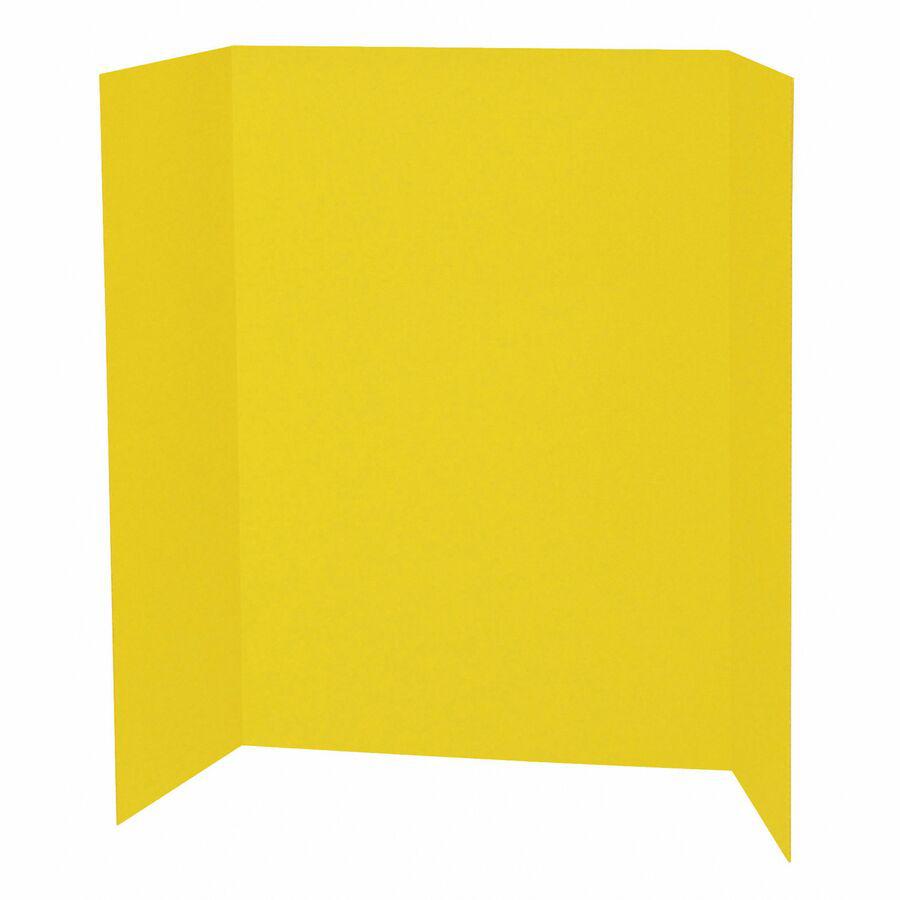 Pacon Single Wall Presentation Board - 48" Height x 36" Width - Yellow Surface - Tri-fold, Recyclable, Corrugated - 4 / Carton. Picture 2