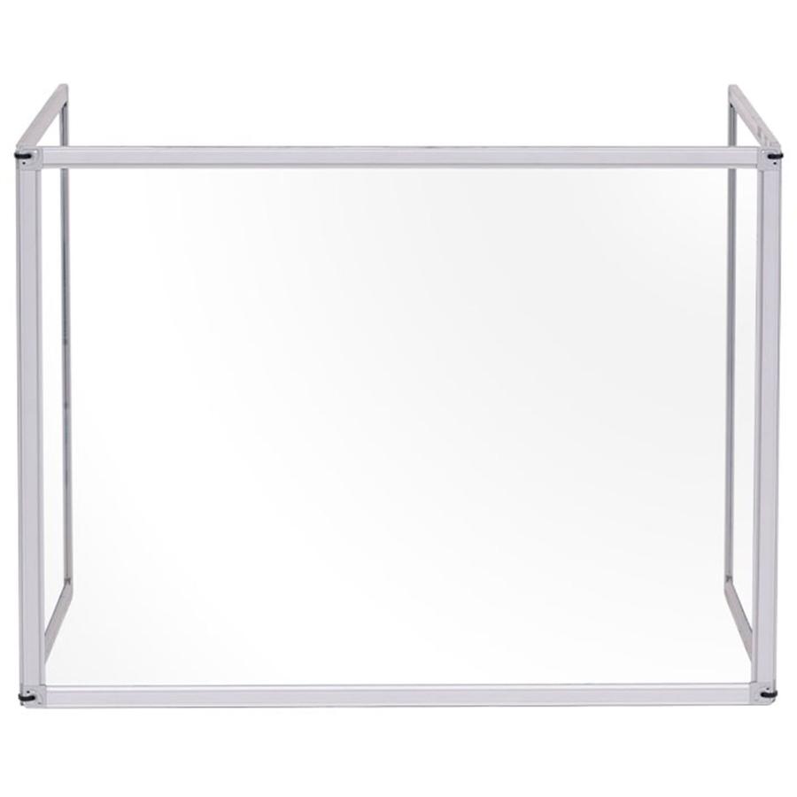 Bi-silque Desktop Divider Glass Barrier - 35.4" Width x 0.5" Depth x 23.6" Height x 53.2" Length - 1 Each - Aluminum - Glass. Picture 10