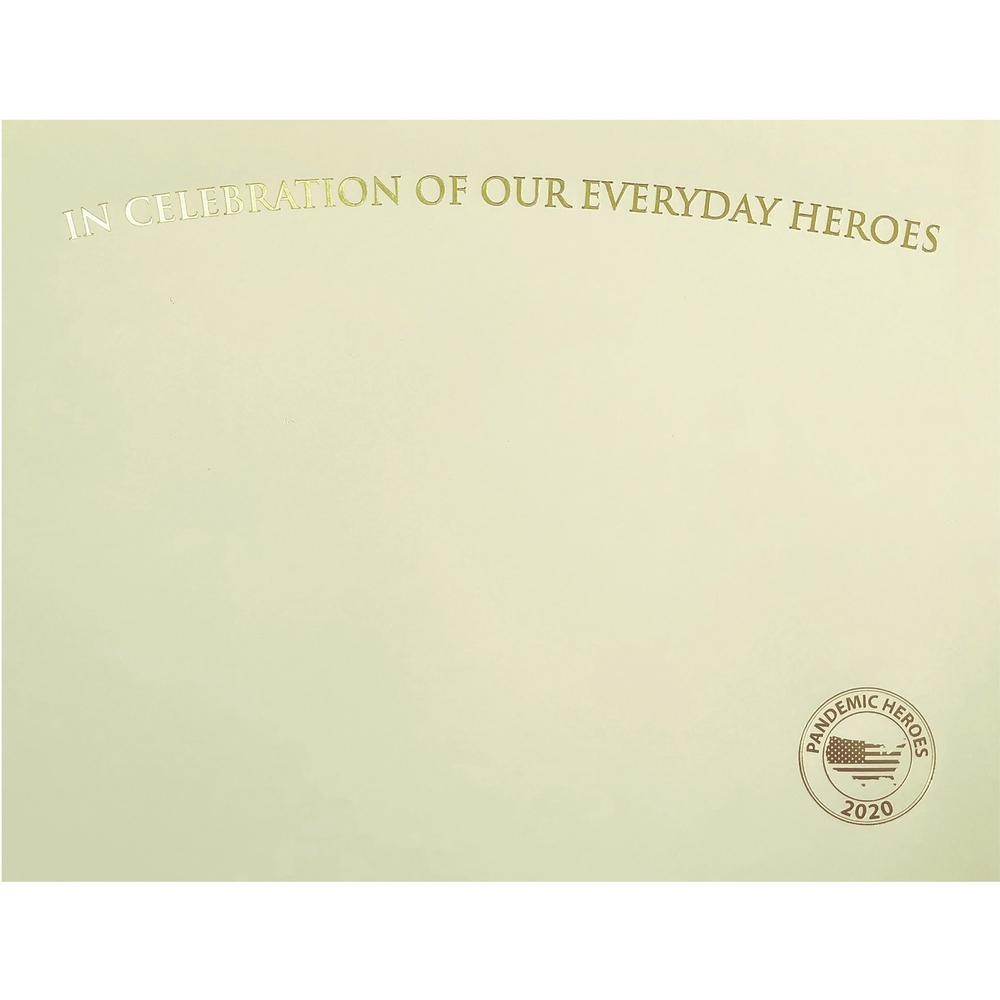 St. James&reg; Premium-Weight Certificates - 65 lb Basis Weight - "Everyday Heroes" - 8.5" x 11" - Inkjet, Laser Compatible - Ivory, Gold Foil - 25 / Pack - TAA Compliant. Picture 3