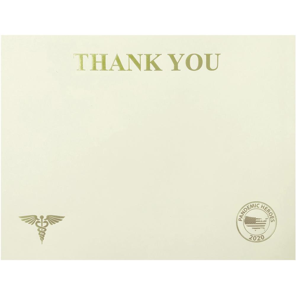 St. James&reg; Premium-Weight Certificates - 65 lb Basis Weight - "Thank You" - 8.5" x 11" - Inkjet, Laser Compatible - Ivory, Gold Foil - 25 / Pack - TAA Compliant. Picture 3