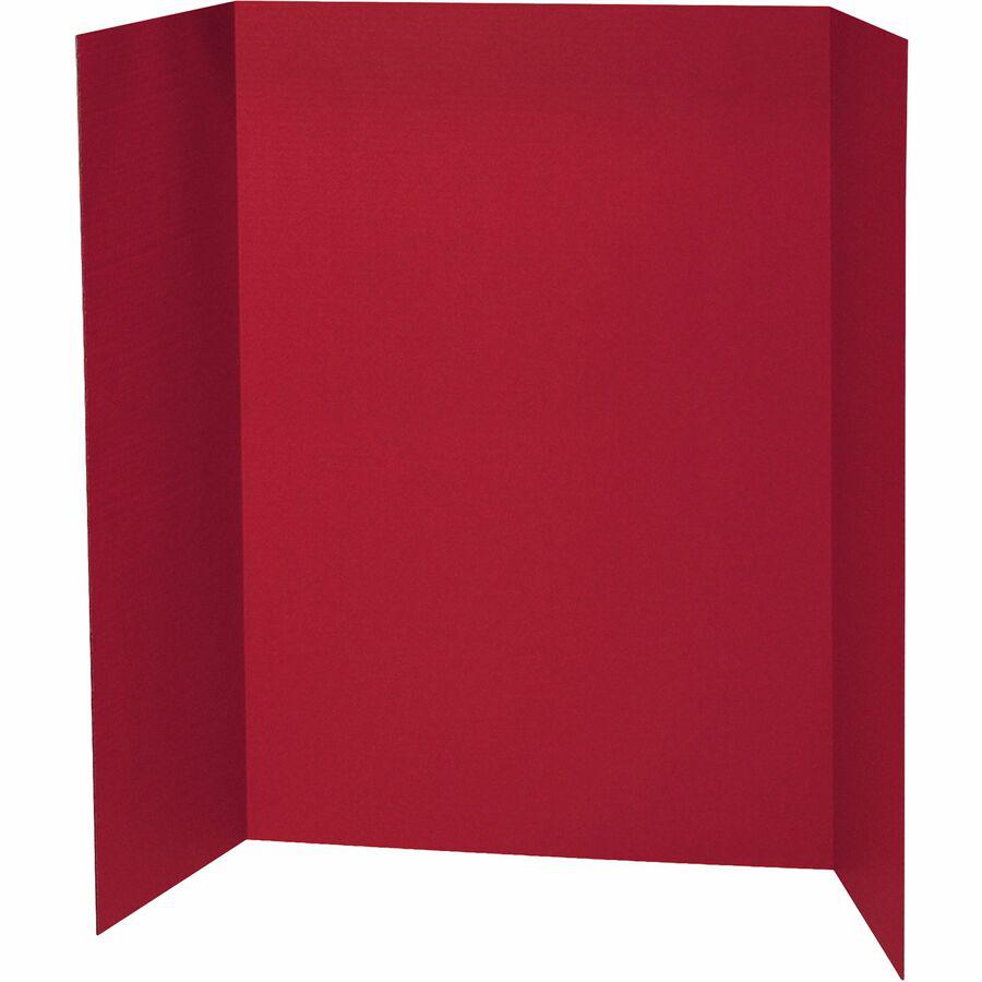 Pacon 140 lb. Watercolor Single Wall Presentation Board - 48" Height x 36" Width - Red Surface - Tri-fold, Corrugated, Recyclable, Single Ply - 24 / Carton. Picture 2