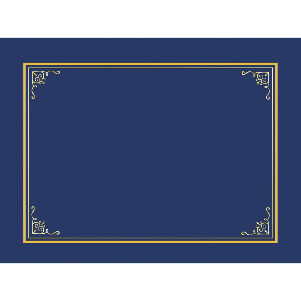 Geographics Letter Certificate Holder - 8 1/2" x 11" - Navy - 5 / Pack. Picture 3