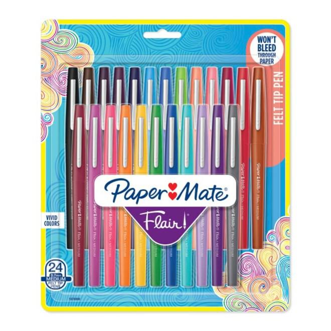 Paper Mate Flair Porous Point Pen - Medium Pen Point - 0.7 mm Pen Point Size - Bullet Pen Point Style - Black, Blue, Cranberry, Green, Guava, Lime, Magenta, Mocha, Navy, Orchid, Papaya, ... - Assorted. Picture 5