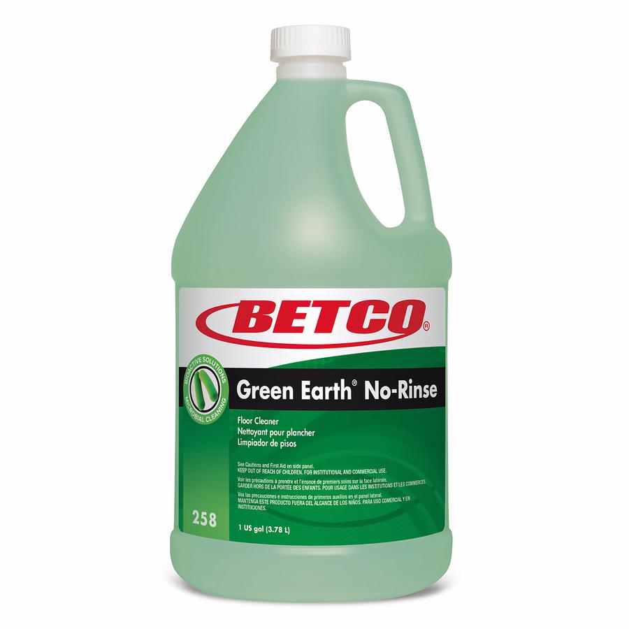 Betco Green Earth No-Rinse Floor Cleaner - Ready-To-Use - 144.80 oz (9.05 lb) - Rain Fresh Scent - 4 / Carton - Rinse-free, Non-pathogenic, Antibacterial - Light Green, Green. Picture 2