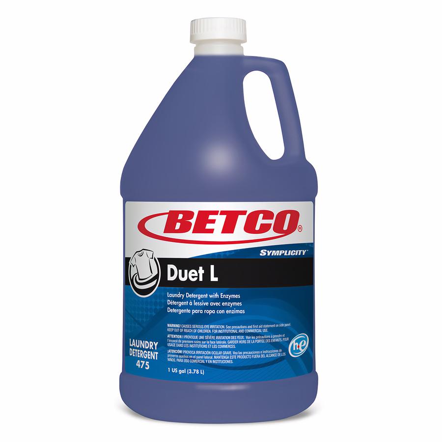 Betco Symplicity&trade; Duet L Detergent With Bleach Alternative, Fresh Scent, 128 Oz, Blue - Ready-To-Use - 142.92 oz (8.93 lb) - Fresh Scent - 4 / Carton - Washable, Temperature Resistant, Color Saf. Picture 2