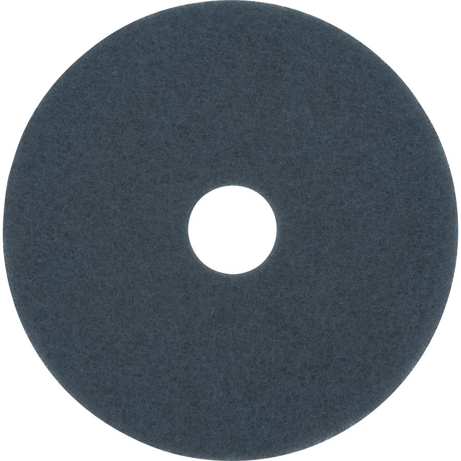 3M Blue Cleaner Pad 5300 - 5/Carton - Round x 14" Diameter x 1" Thickness - Scrubbing, Cleaning - Concrete, Vinyl Composition Tile (VCT), Sheet Vinyl, Linoleum Floor - 175 rpm to 600 rpm Speed Support. Picture 2