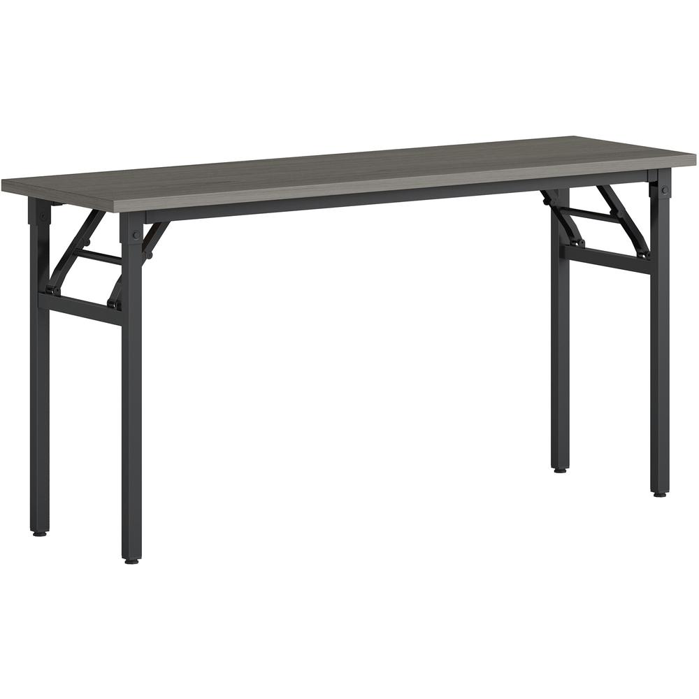 Lorell Folding Training Table - Melamine Top - 60" Table Top Width x 18" Table Top Depth x 1" Table Top Thickness - 30" HeightAssembly Required - Gray - Particleboard Top Material - 1 Each. Picture 5