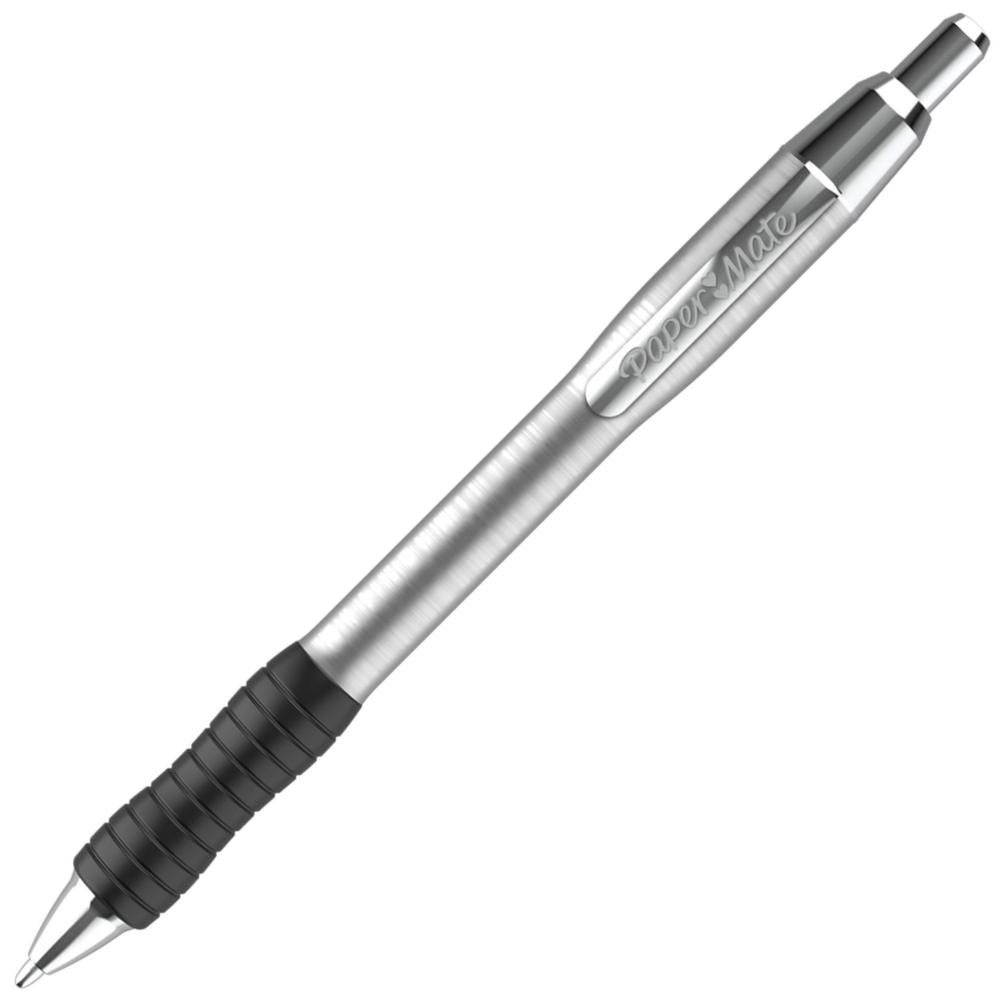 Paper Mate Profile Ballpoint Pen - 1 mm Pen Point Size - Retractable - Blue - Stainless Steel Barrel - 1 Dozen. Picture 2