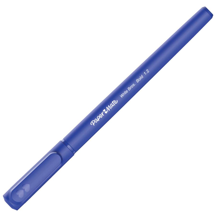 Paper Mate Write Bros. 1.2mm Ballpoint Pen - Bold Pen Point - 1.2 mm Pen Point Size - Blue - 1 Dozen. Picture 2