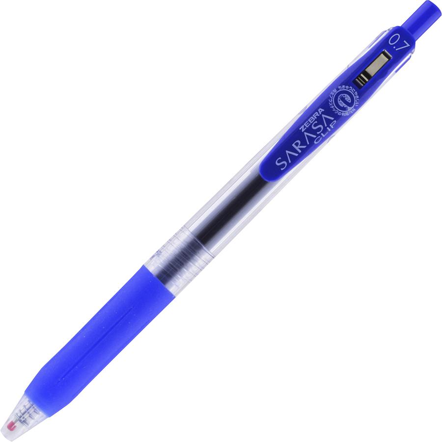 Zebra Pen Sarasa Clip Gel Ink Retractable Pens - 0.7 mm Pen Point Size - Retractable - Blue Water Based, Pigment-based, Gel-based Ink - 12 / Dozen. Picture 4