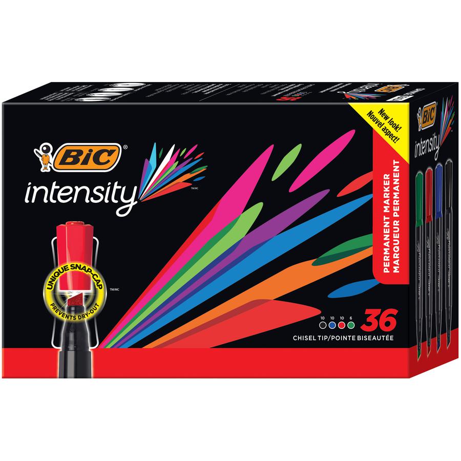 BIC Intensity Permanent Markers - Chisel Marker Point Style - Assorted - 36 / Pack. Picture 3
