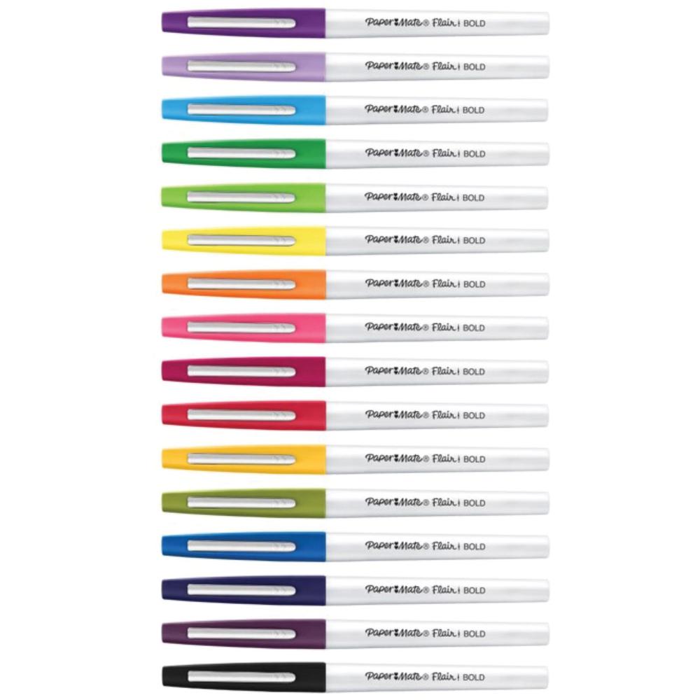 Paper Mate Flair Felt Tip Pens - Bold Pen Point - Assorted - 16 / Pack. Picture 2