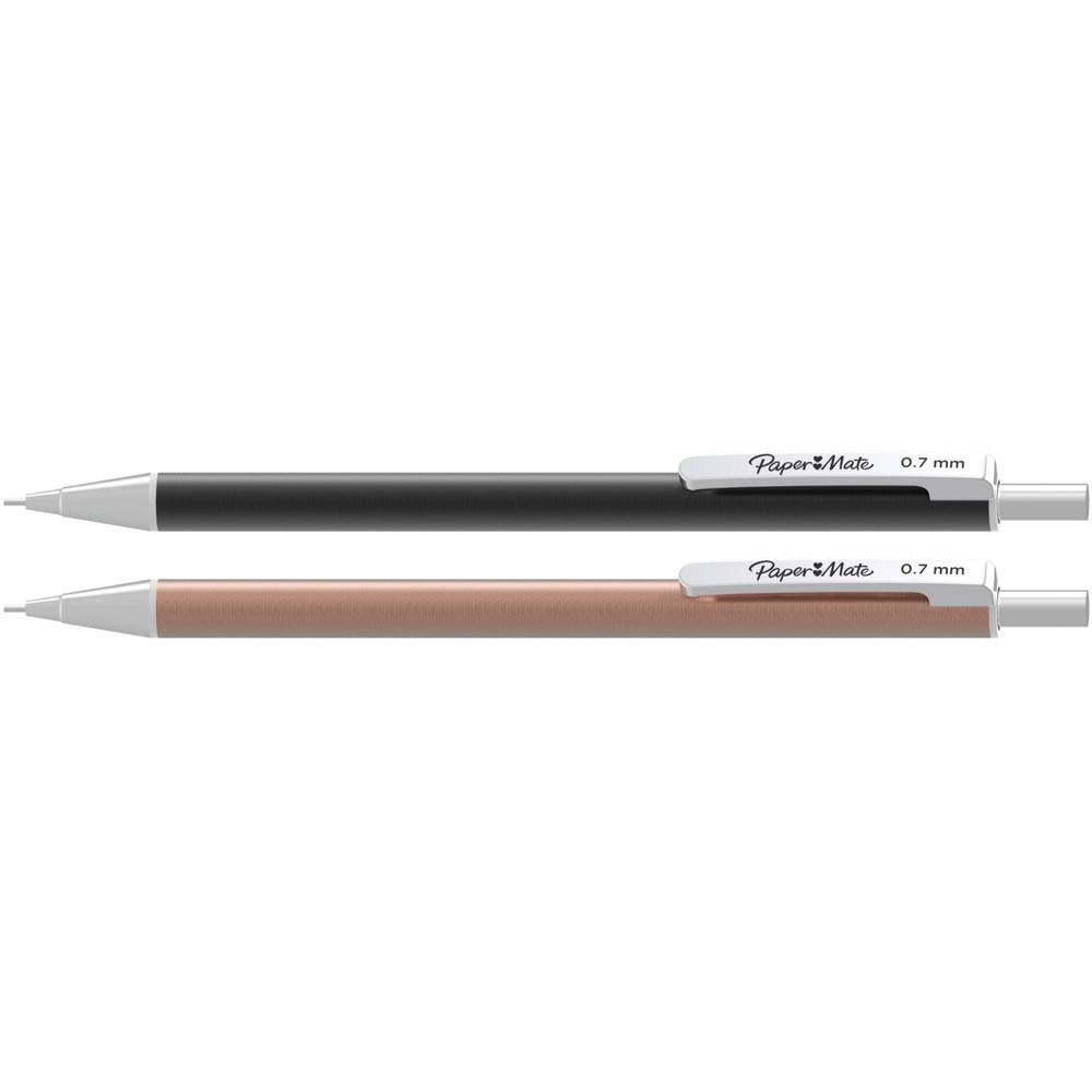 Paper Mate Advanced Mechanical Pencils - 0.5 mm Lead Diameter - Refillable - Rose, Gold Lead - 2 / Pack. Picture 2