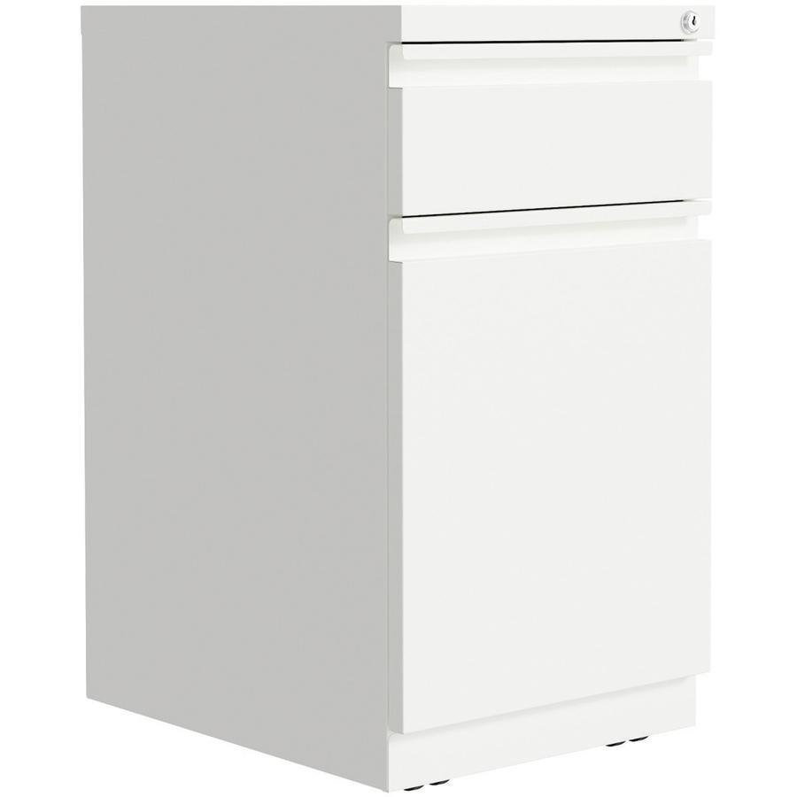 Lorell Mobile File Cabinet with Backpack Drawer - 15" x 27.8"20" - 2 x Box, File Drawer(s) - Finish: White. Picture 9