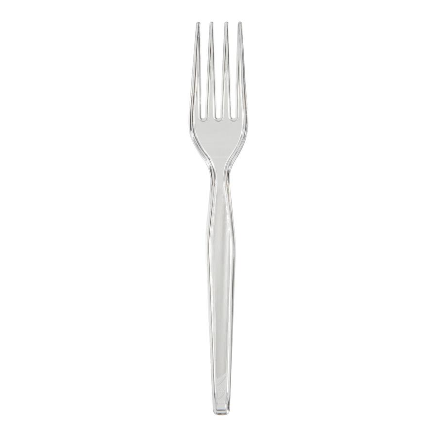 Dixie Heavyweight Plastic Cutlery - 1000/Carton - Fork - 1 x Fork - Breakroom - Disposable - Clear. Picture 3